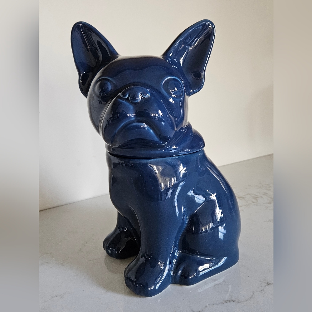 Threshold French Bulldog Treat or Cookie Jar in Navy Blue
